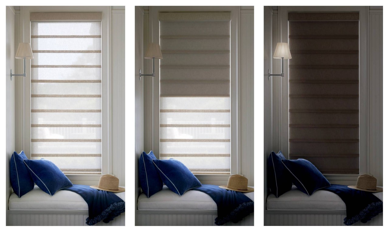 Hunter Douglas Vignette® Roman Shades with PowerView® Automation near Sacramento, California (CA)