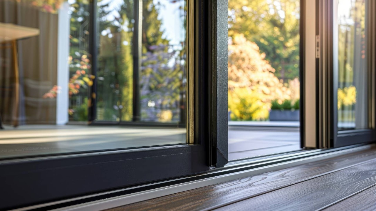  The track for a sliding glass door near Sacramento, California (CA)