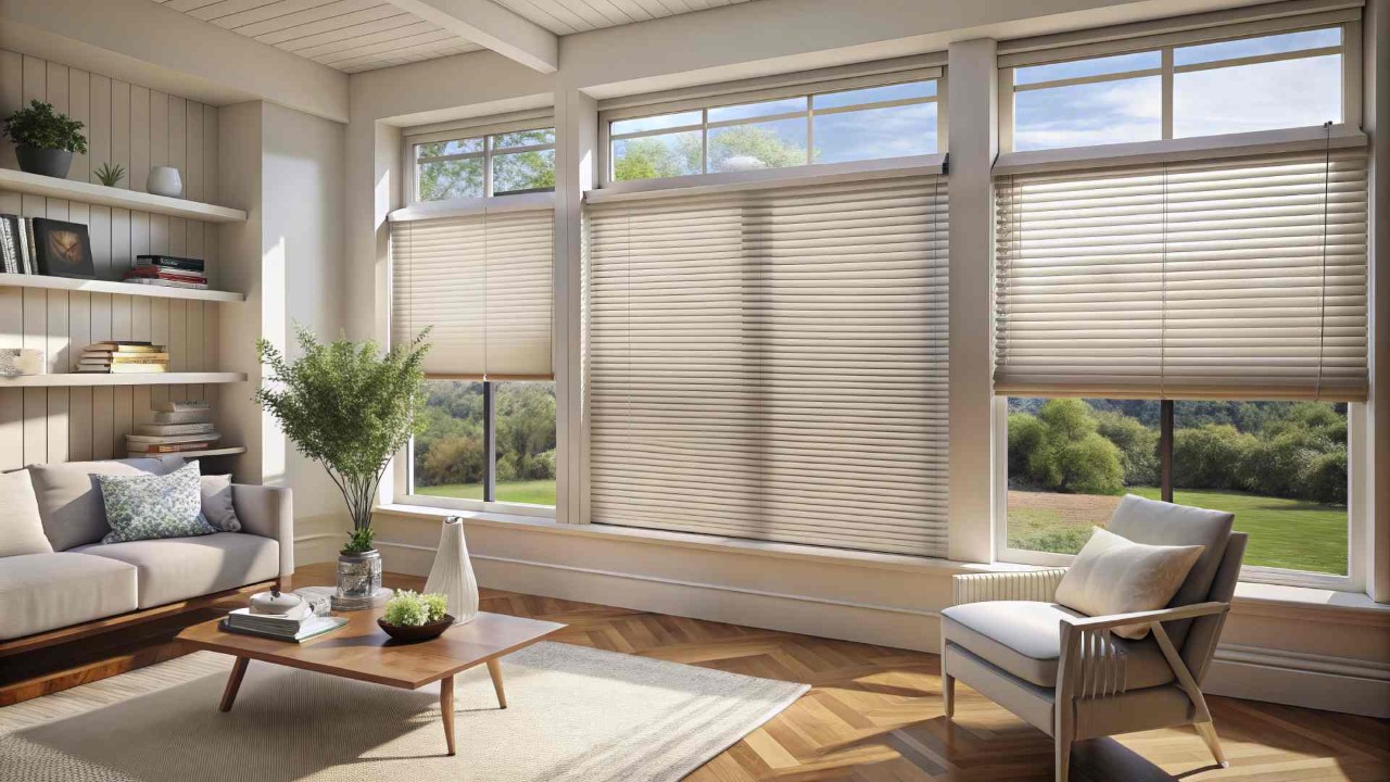 Top-Down/Bottom-Up Shades in a living room at Rico's Window Coverings & Film near Sacramento California (CA)